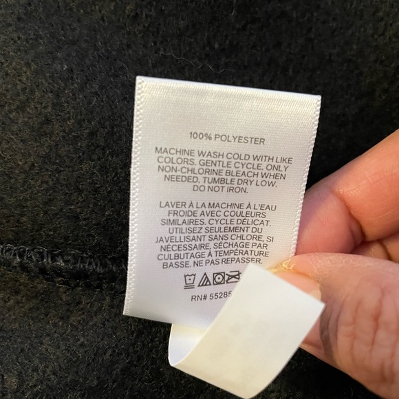 Express Sherpa Open Front Jacket Collar Soft Black Leather Women’s Size Medium - Picture 5 of 9